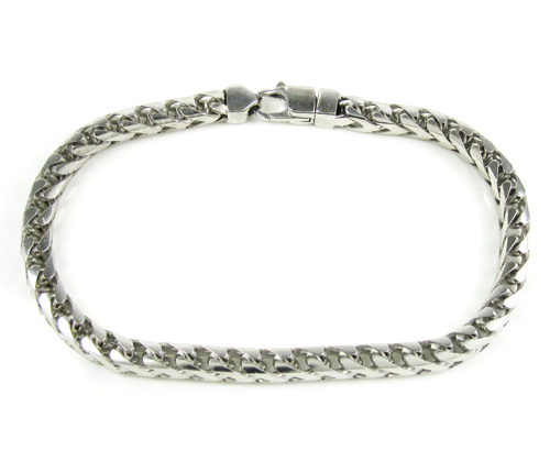 10k white gold solid franco link bracelet 8.75 inches 5.25mm