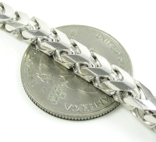 10k white gold solid franco link bracelet 8.75 inches 5.25mm - Image 5