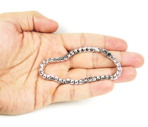 10k white gold solid franco link bracelet 8.75 inches 5.25mm - Image 6