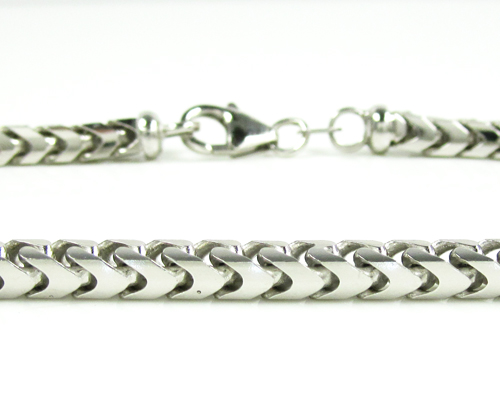 10k white gold solid franco link bracelet 9 inches 4.4mm - Image 2