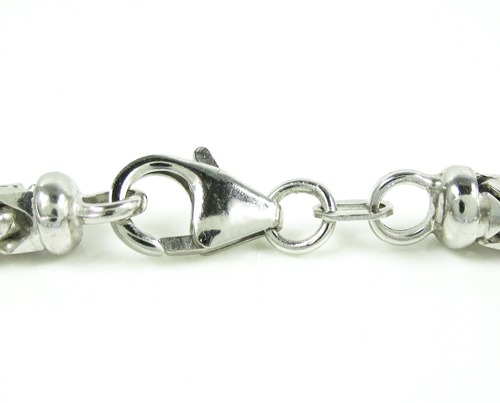 10k white gold solid franco link bracelet 9 inches 4.4mm - Image 3