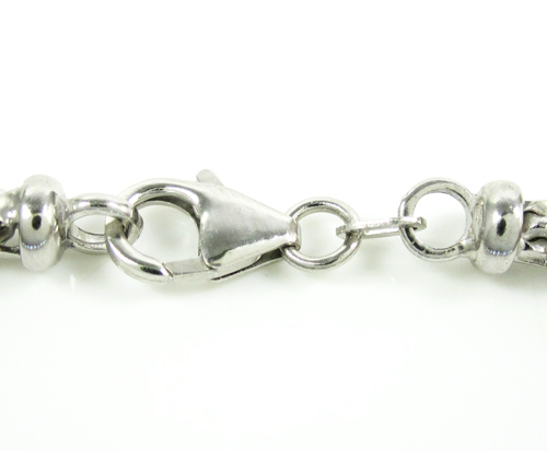 10k white gold solid franco link bracelet 8.50 inches 3.65mm