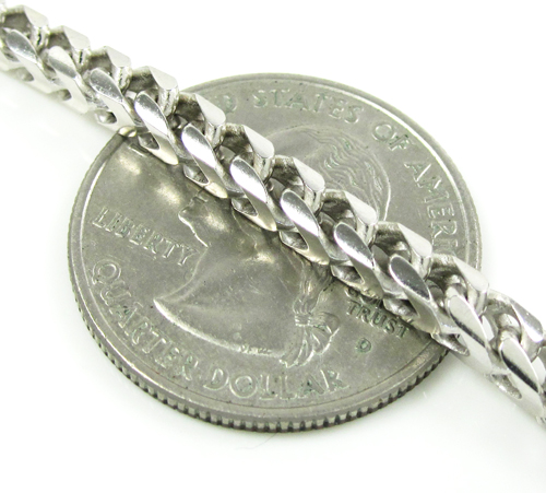 10k white gold solid franco link bracelet 8.50 inches 3.65mm