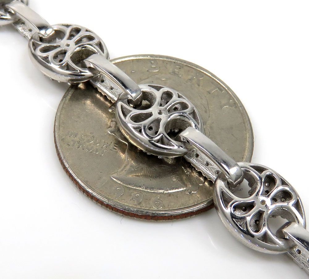 Mens 14k white gold diamond gucci 9mm link chain 18-30 inches 12.50ct