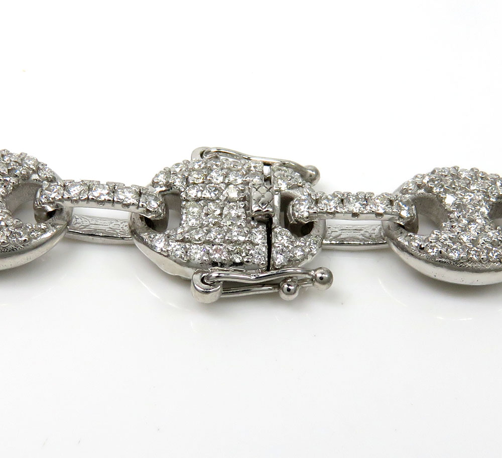 Mens 14k white gold diamond gucci 9mm link chain 18-30 inches 12.50ct