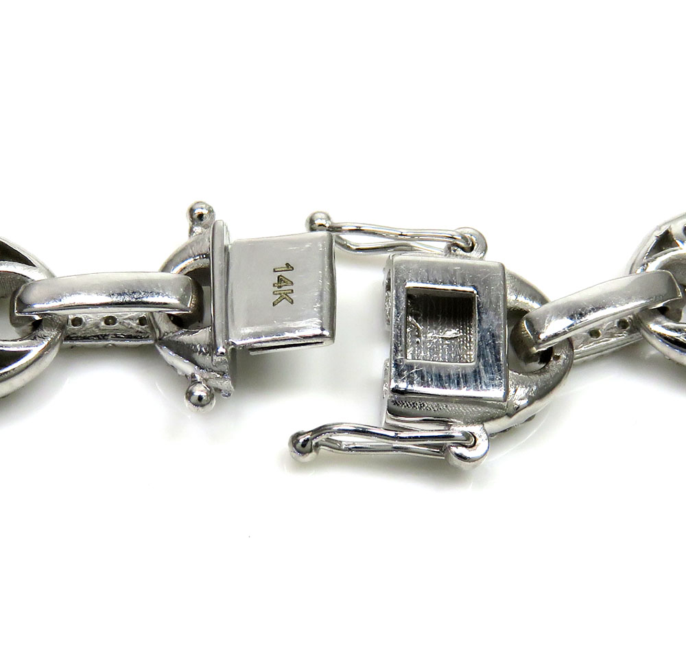Mens 14k white gold diamond gucci 9mm link chain 18-30 inches 12.50ct