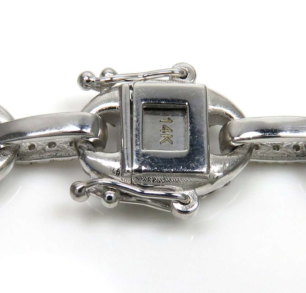 Mens 14k white gold diamond gucci 9mm link chain 18-30 inches 12.50ct