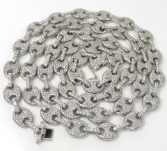 Mens 14k white gold diamond gucci 9mm link chain 18-30 inches 12.50ct