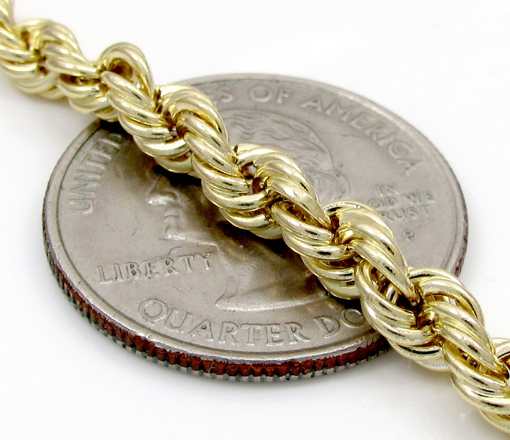 10k yellow gold smooth rope chain 20-30 inch 5mm - Image 3