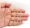10k yellow gold skinny diamond cut rope chain 16-30 inch 2.50mm