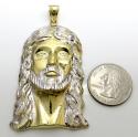 10k yellow gold fancy diamond cut jesus face pendant