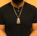10k yellow gold fancy diamond cut jesus face pendant