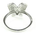 925 white sterling silver diamond butterfly ring 0.17ct