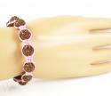 Sun set brown rhinestone macramé faceted bead rope bracelet 9.00ct