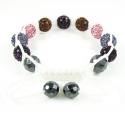 Multi colored rhinestone macramé faceted bead rope bracelet 9.00ct
