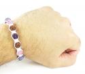 Multi colored rhinestone macramé faceted bead rope bracelet 9.00ct