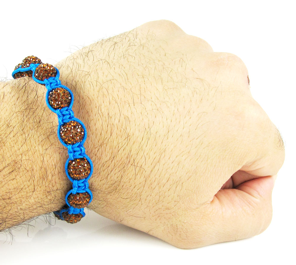 Sun set brown rhinestone macramé faceted bead rope bracelet 9.00ct - Image 2