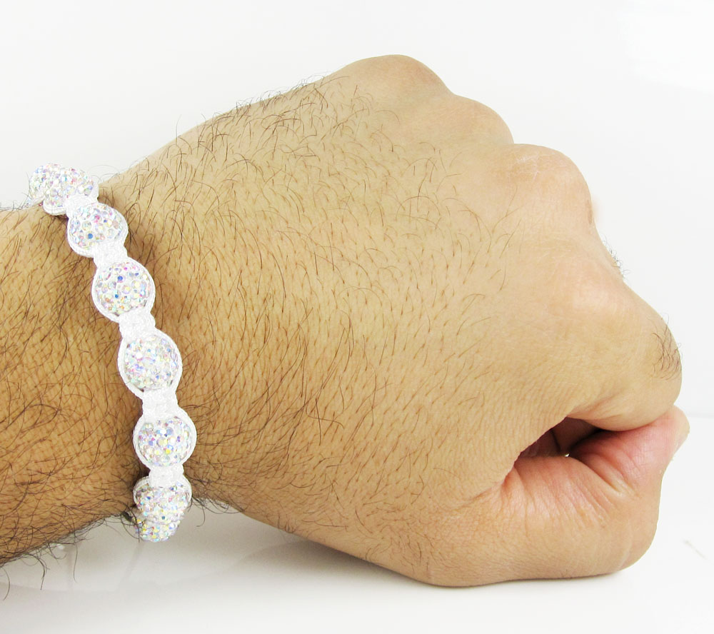 Multi colors rhinestone macramé faceted bead rope bracelet 9.00ct - Image 2