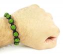 Green rhinestone macramé faceted bead rope bracelet 9.00ct