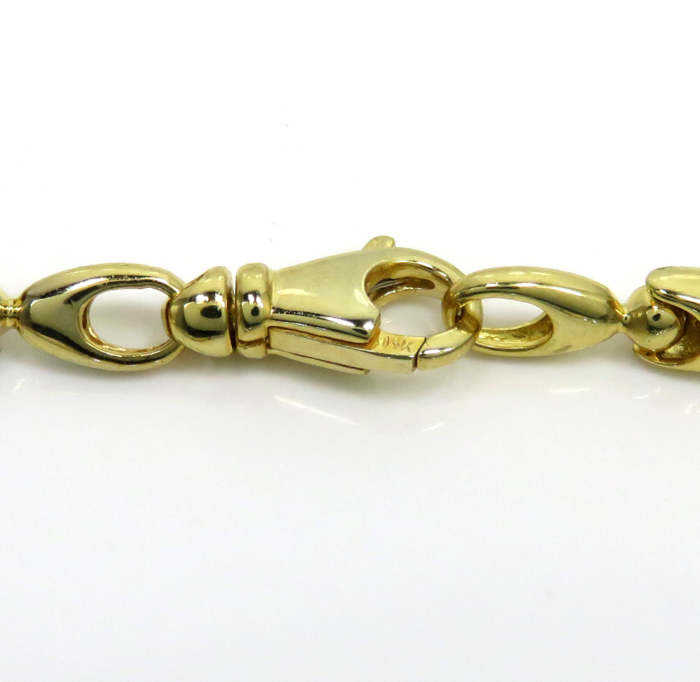 Mens 14k two tone gold bullet link diamond bracelet 1.20ct