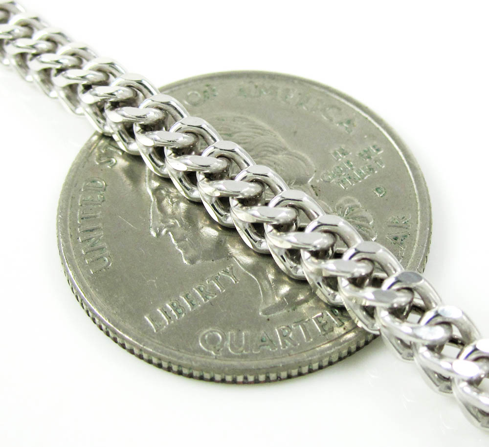 10k white gold franco hollow link chain 3.75mm - Image 2
