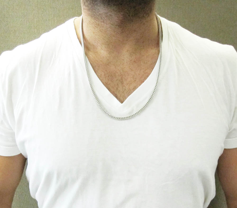 10k white gold franco hollow link chain 3.75mm - Image 5