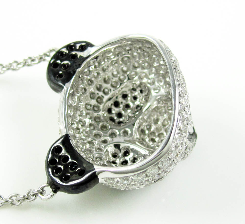 18k White Gold Panda Bear Pendant with Black and White Diamonds For Sale at  1stDibs