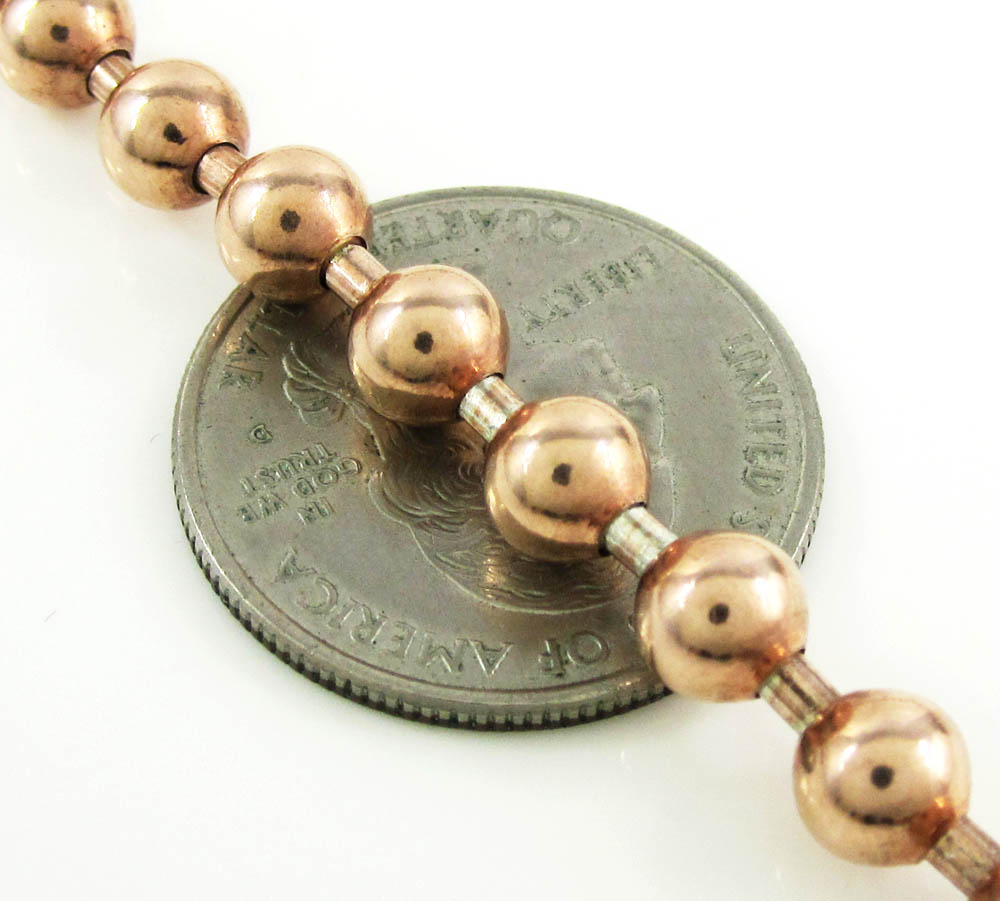 925 rose sterling silver ball link chain 36 inch 6mm