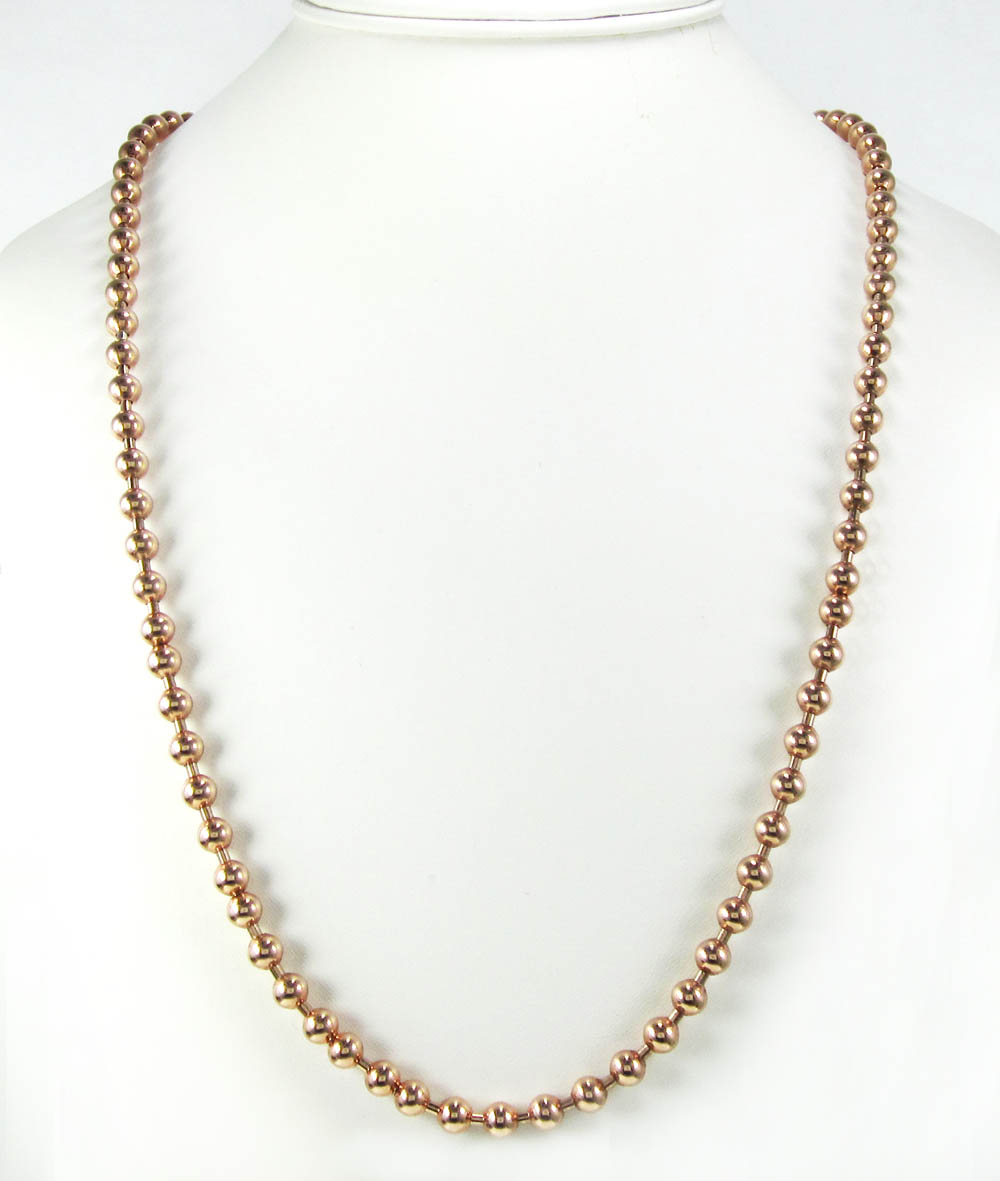 925 rose sterling silver ball link chain 36 inch 6mm