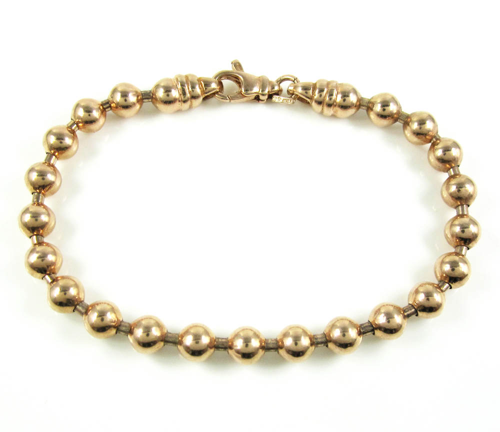 Buy 925 Rose Sterling Silver Ball Link Bracelet 7.5 Inch 6mm Online at