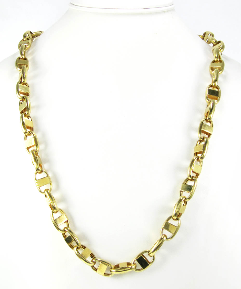925 yellow sterling silver anchor link chain 24 inch 10.5mm
