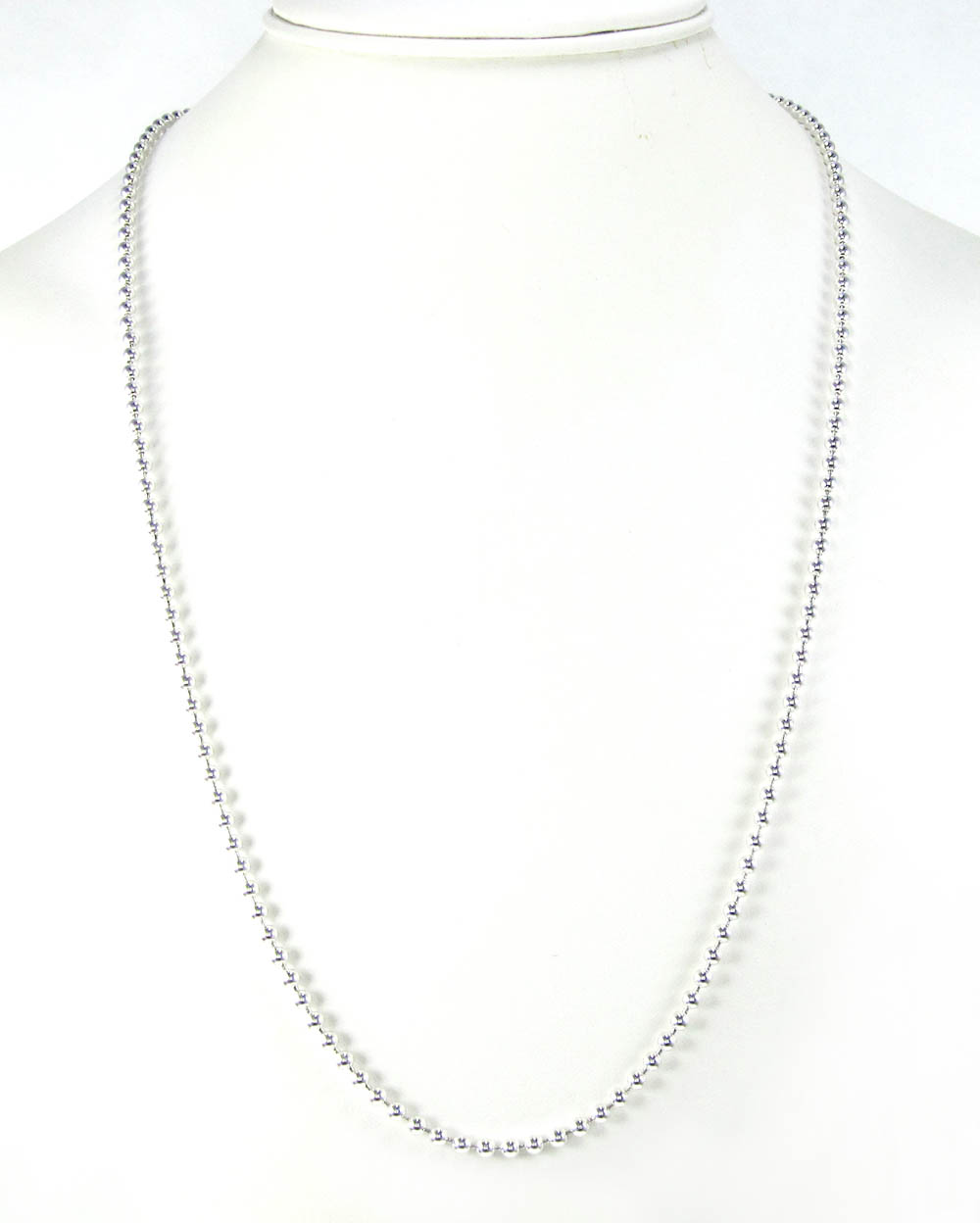 925 white sterling silver ball link chain 24 inch 3mm