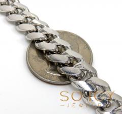 925 white sterling silver miami link bracelet 10 inch 9.20mm