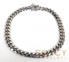 925 white sterling silver miami link bracelet 8 inch 7mm