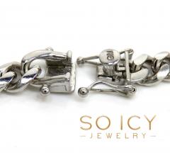 925 white sterling silver miami link bracelet 8 inch 7mm