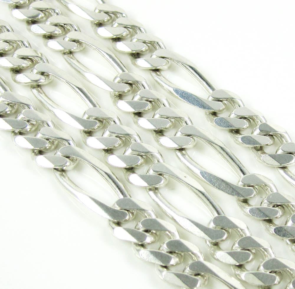 925 sterling silver figaro link chain 30 inch 7.40mm