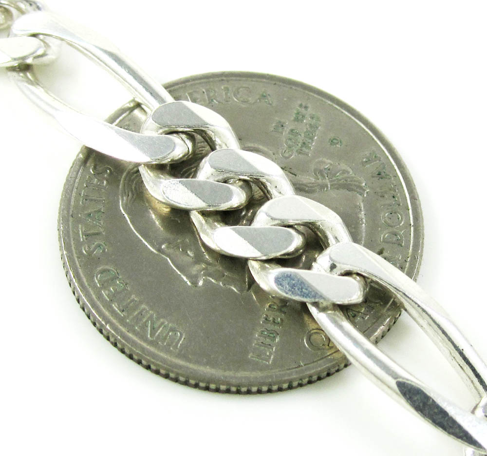 925 sterling silver figaro link chain 30 inch 7.40mm