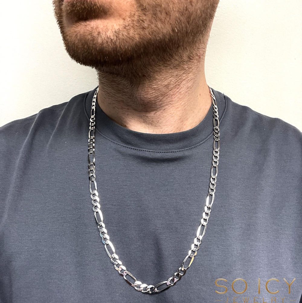925 sterling silver figaro link chain 20-26