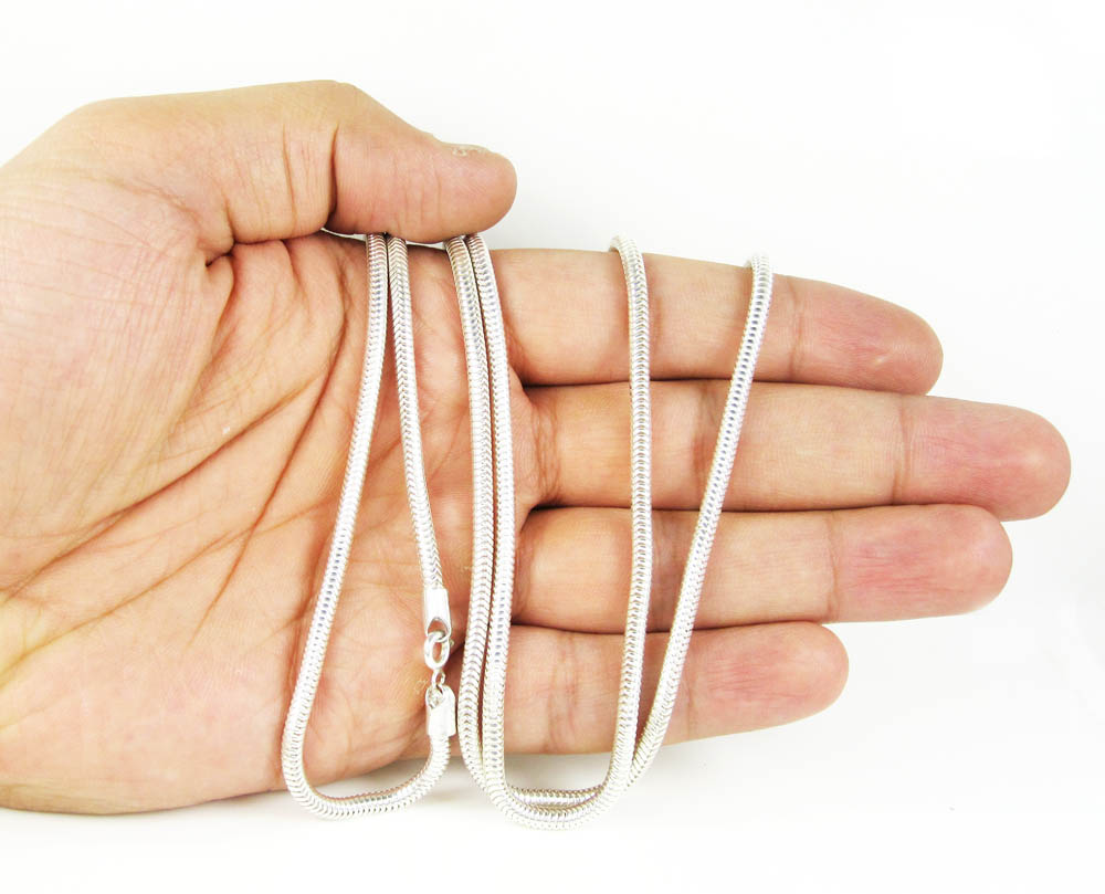 925 white sterling silver snake link chain 30 inch 3.25mm