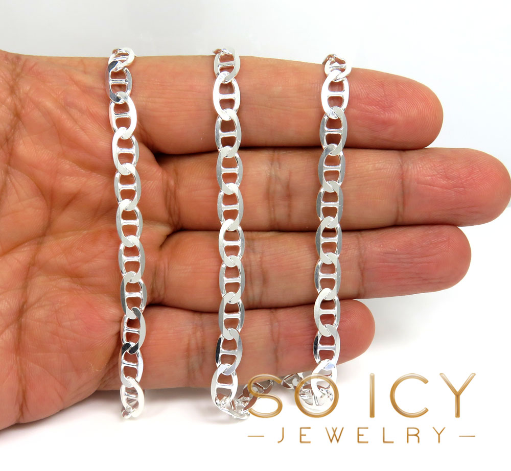925 sterling silver anchor link chain 18-26