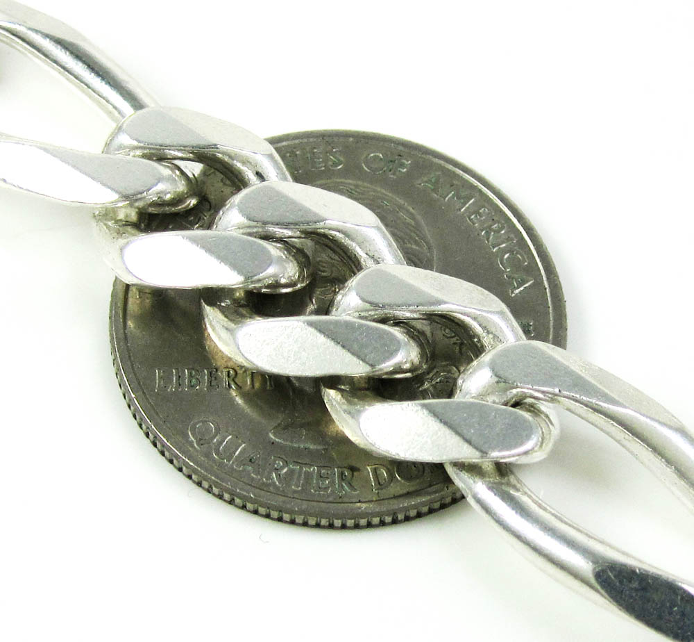 925 sterling silver figaro link chain 30 inch 10.50mm