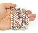925 sterling silver figaro link chain 30 inch 11mm