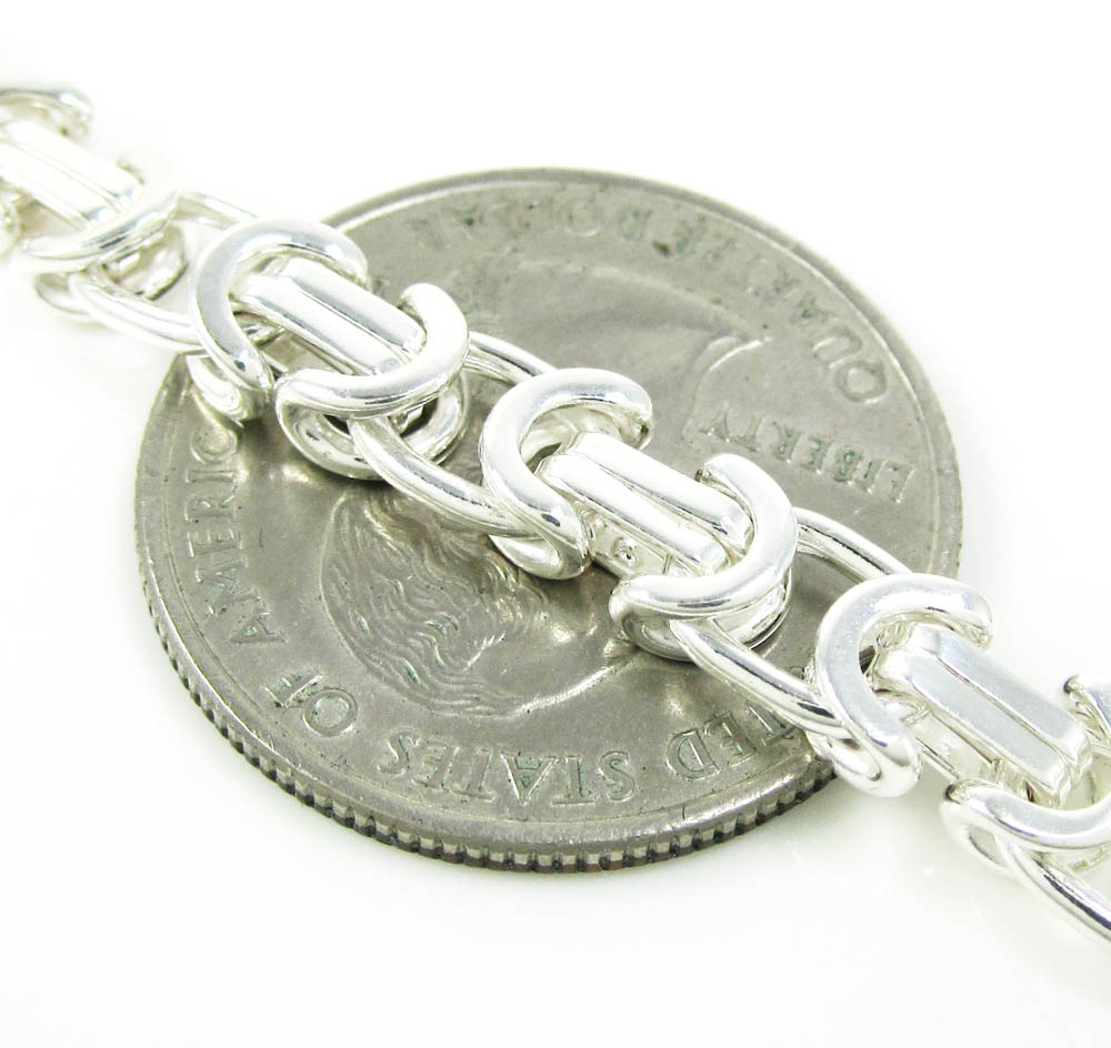 925 white sterling silver byzantine link chain 24 inch 6mm
