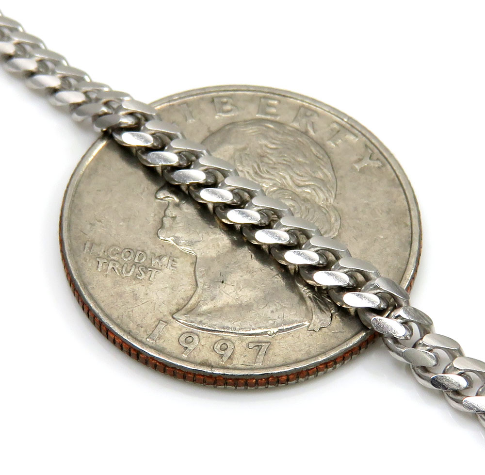 925 sterling silver miami link chain 20-26 inches 3.50mm