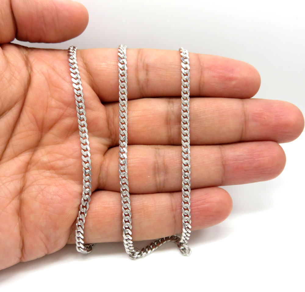925 sterling silver miami link chain 20-26 inches 3.50mm