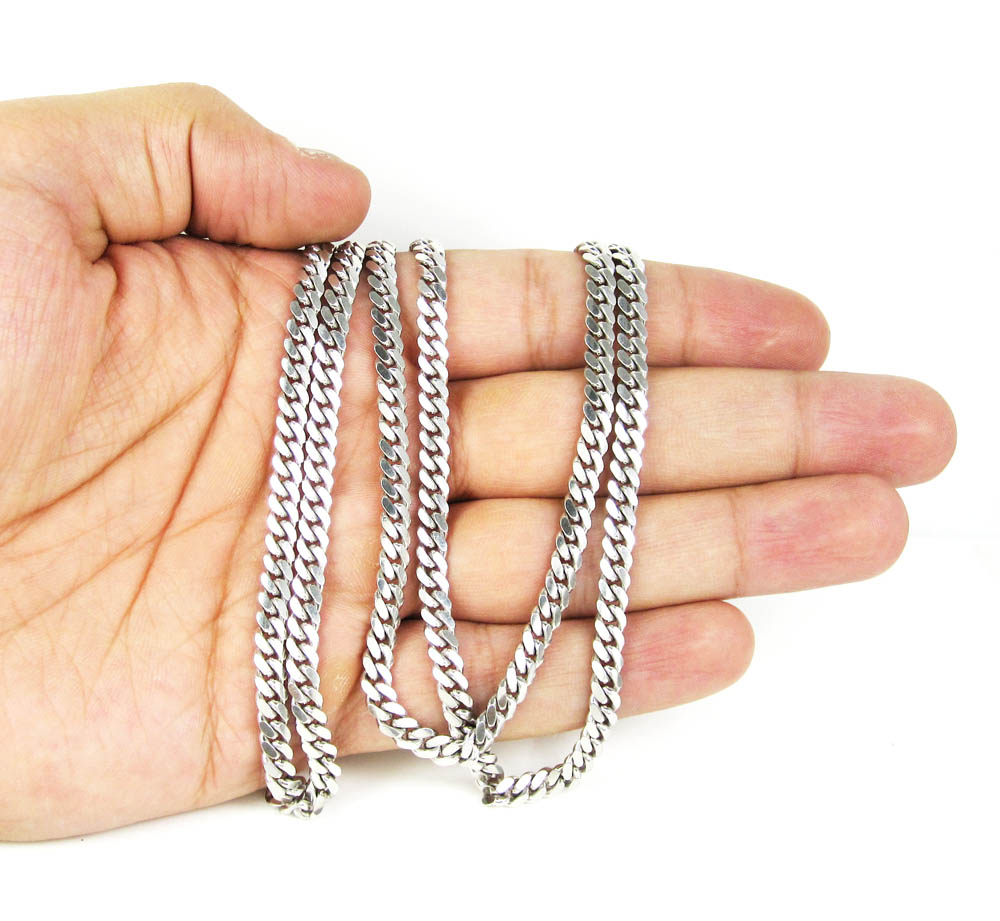 925 sterling silver miami link chain 20-26 inches 5mm