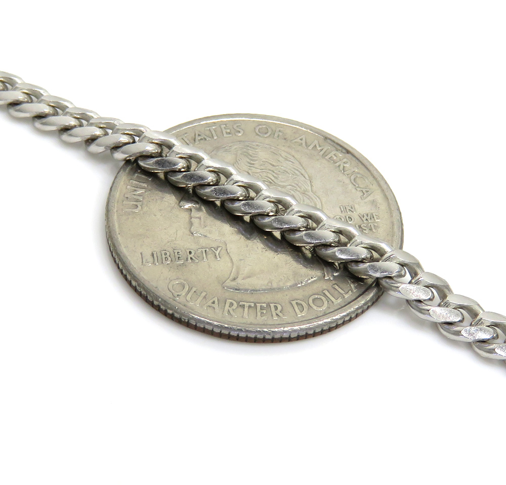 925 sterling silver miami link chain 18-26 inches 4mm - Image 2