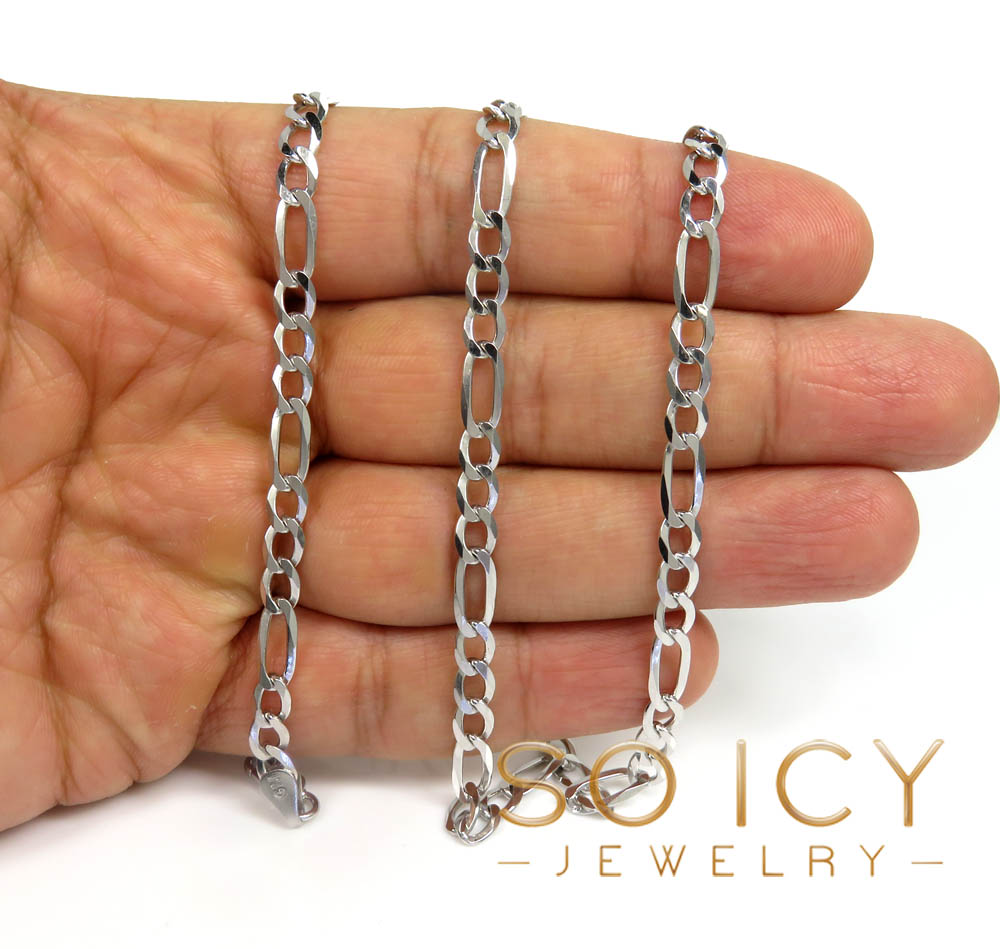 925 sterling silver figaro link chain 18-24 inch 5mm