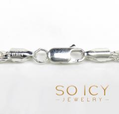 925 white sterling natural finish silver rope link chain 18-30 inch 3mm