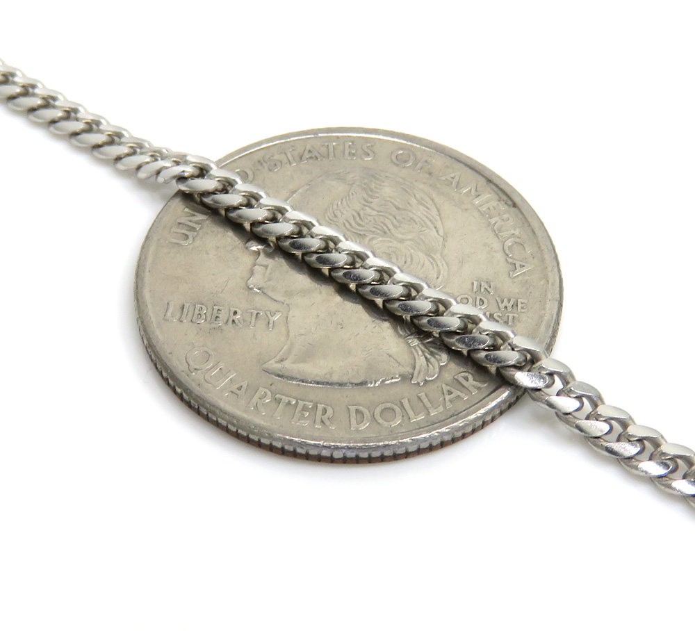 925 sterling silver miami link chain 20-26 inches 2.50mm